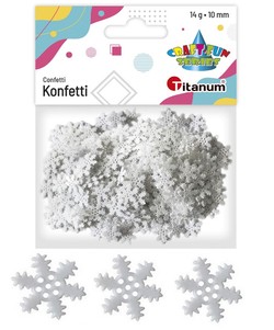  KONFETTI BŁYSZCZĄCE BIAŁE ŚNIEŻYNKI PŁATKI ŚNIEGU 1cm 14g 