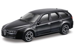 ALFA ROMEO 159 CZARNY SAMOCHÓD METALOWY AUTO MODEL POJAZD BBURAGO 1:43