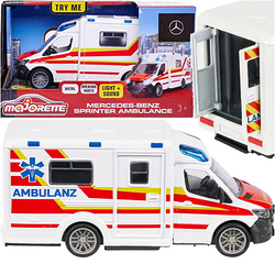 AMBULANS MERCEDES BENZ AUTO OTWIERANE ELEMENTY ŚWIATŁO DŹWIĘK MAJORETTE