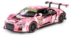 AUDI R8 GT3 LMS 2015 AAPE PINK SAMOCHÓD METALOWY ŚWIATŁO DŹWIĘK NAPĘD 1:32