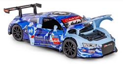 AUDI R8 LMS 2015 AAPE BLUE SAMOCHÓD METALOWY ŚWIATŁO DŹWIĘK NAPĘD 1:32