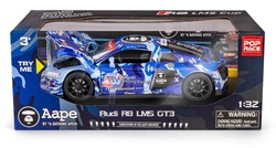 AUDI R8 LMS 2015 AAPE BLUE SAMOCHÓD METALOWY ŚWIATŁO DŹWIĘK NAPĘD 1:32