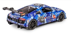 AUDI R8 LMS 2015 AAPE BLUE SAMOCHÓD METALOWY ŚWIATŁO DŹWIĘK NAPĘD 1:32