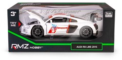 AUDI R8 LMS 2015 BIAŁY SAMOCHÓD METALOWY POJAZD ŚWIATŁO DŹWIĘK NAPĘD 1:32