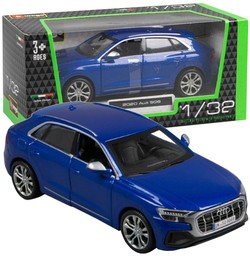 AUDI SQ8 2020 NIEBIESKI SAMOCHÓD METALOWY SUV POJAZD MODEL BBURAGO 1/32