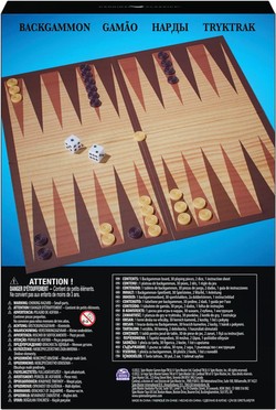 BACKGAMMON TRYKTRAK GRA PLANSZOWA KLASYCZNA STRATEGICZNA SPIN MASTER