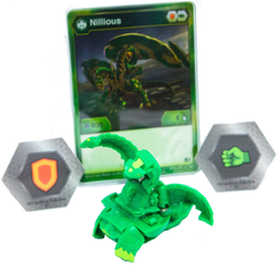 BAKUGAN NILLIOUS FIGURKA TRANSFORMUJĄCA KULA SPIN MASTER KARTA MAGNETYCZNA