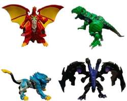 BAKUGAN ZESTAW 4w1 FIGURKI KOLEKCJONERSKIE DRAGONOID TROX HYDOROUS NILLIOUS