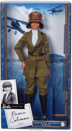 BARBIE LALKA BESSIE COLEMAN PILOTKA  KOLEKCJONERSKA MUNDUR SIGNATURE MATTEL