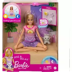 BARBIE LALKA JOGA I MEDYTAJCJA Z DŹWIĘKIEM ŚWIECI PIESEK RISE RELAX MATTEL