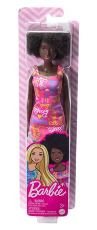 BARBIE LALKA STYLOWA CIEMNOSKÓRA W SUKIENCE AFRO UBRANKO MATTEL