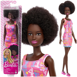 BARBIE LALKA STYLOWA CIEMNOSKÓRA W SUKIENCE AFRO UBRANKO MATTEL