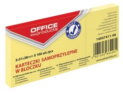 BLOCZEK KARTECZKI SAMOPRZYLEPNE OFFICE PRODUCTS KOSTKA 51x38mm 300 KARTEK