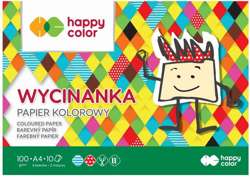 BLOK PAPIER KOLOROWY WYCINANKA A4 100g 10 ARKUSZY HAPPY COLOR