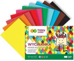 BLOK PAPIER KOLOROWY WYCINANKA A4 100g 10 ARKUSZY HAPPY COLOR