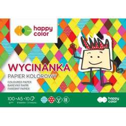 BLOK PAPIER KOLOROWY WYCINANKA A5 100g 10 ARKUSZY HAPPY COLOR