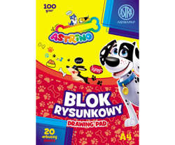 BLOK RYSUNKOWY BIAŁY A4/20 KARTEK 100G - ASTRINO