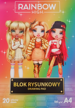 BLOK RYSUNKOWY BIAŁY A4/20K 100G RAINBOW HIGH