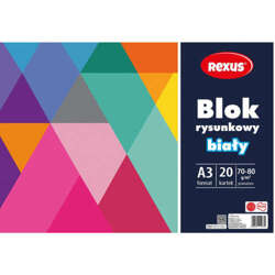 BLOK RYSUNKOWY BIAŁY A4 20K 70-80G REXUS BENIAMIN PRODUKT POLSKI