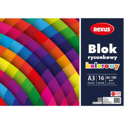 BLOK RYSUNKOWY KOLOROWY A3 16K 80-100G REXUS BENIAMIN PRODUKT POLSKI