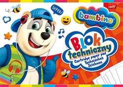 BLOK TECHNICZNY BIAŁY A4 10 KARTEK 190g BAMBINO SZKOLNY