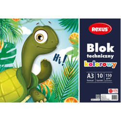 BLOK TECHNICZNY KOLOROWY A3 10K 150G REXUS BENIAMIN PRODUKT POLSKI