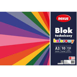 BLOK TECHNICZNY KOLOROWY A3 10K 150G REXUS BENIAMIN PRODUKT POLSKI