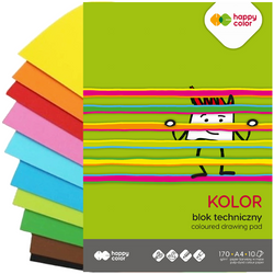 BLOK TECHNICZNY KOLOROWY A4 10 KARTEK 170g HAPPY COLOR