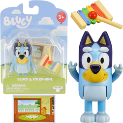 BLUEY FIGURKA PIESEK CYMBAŁKI BLUE Z KSYLOFONEM RUCHOME ELEMENTY AKCESORIA