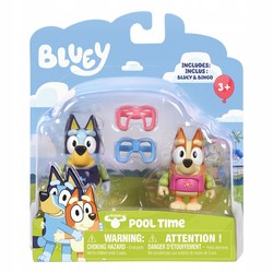 BLUEY FIGURKI 2-PAK ZABAWA NA BASENIE BINGO I BLUEY OKULARY