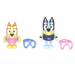 BLUEY FIGURKI 2-PAK ZABAWA NA BASENIE BINGO I BLUEY OKULARY