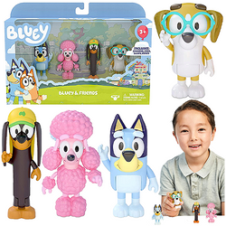 BLUEY FIGURKI 4-PAK PIESKI BLUE I PRZYJACIELE COCO HONEY SNICKERS RUCHOME