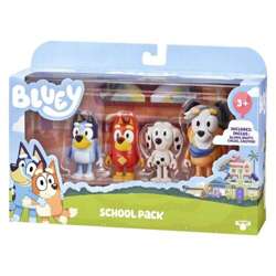 BLUEY FIGURKI 4-PAK PIESKI SZKOLNA PACZKA RUSTY CHLOE CALYPSO RUCHOME