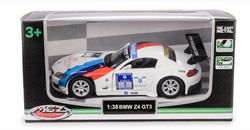 BMW Z4 GT3 BIAŁO-NIEBIESKI SAMOCHÓD MODEL METALOWY POJAZD NAPĘD 1:38