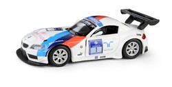 BMW Z4 GT3 BIAŁO-NIEBIESKI SAMOCHÓD MODEL METALOWY POJAZD NAPĘD 1:38