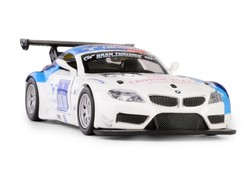 BMW Z4 GT3 BIAŁO-NIEBIESKI SAMOCHÓD MODEL METALOWY POJAZD NAPĘD 1:38