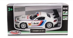 BMW Z4 GT3 BIAŁY SAMOCHÓD MODEL WYSCIGOWY METALOWY POJAZD NAPĘD 1:38