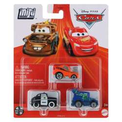 CARS AUTA MINI RACERS 3-PAK SAMOCHODY METALOWE MATTEL SNOT ROD SHERIFF DJ