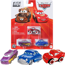 CARS AUTA MINI RACERS 3-PAK SAMOCHODY METALOWE MATTEL ZYGZAK MCQUEEN WÓJT