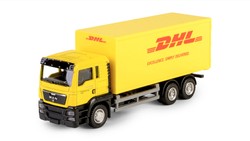 CIĘŻARÓWKA MAN DHL SAMOCHÓD DOSTAWCZY KURIER MODEL METALOWY POJAZD 1:64