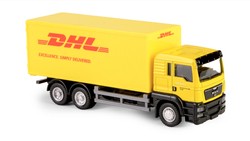 CIĘŻARÓWKA MAN DHL SAMOCHÓD DOSTAWCZY KURIER MODEL METALOWY POJAZD 1:64