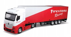 CIĘŻARÓWKA Z NACZEPĄ TIR MERCEDES ACTROS FIRESTONE METALOWY BBURAGO 1/43