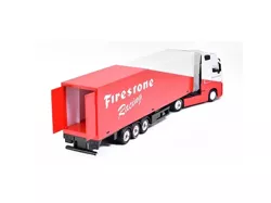 CIĘŻARÓWKA Z NACZEPĄ TIR MERCEDES ACTROS FIRESTONE METALOWY BBURAGO 1/43