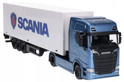 CIĘŻARÓWKA Z NACZEPĄ TIR SCANIA SAMOCHÓD AUTO NIEBIESKIE BBURAGO 1:43