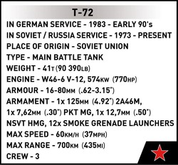 COBI CZOŁG T-72 EAST GERMANY/SOVIET KLOCKI KONSTRUKCYJNE 1:35 MILITARIA 