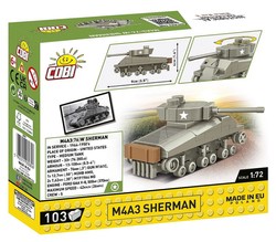 COBI M4A3 SHERMAN CZOŁG AMERYKAŃSKI OBROTOWA WIEŻA POLSKIE KLOCKI WW2