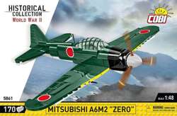 COBI MITSUBISHI A6M2 ZERO MYŚLIWIEC WOJSKOWY JAPOŃSKI SAMOLOT KLOCKI WW2