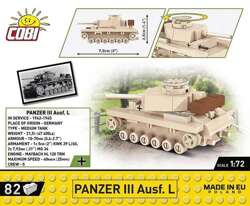 COBI PANZER III AUSF. L CZOŁG NIEMIECKI OBROTOWA WIEŻA POLSKIE KLOCKI WW2