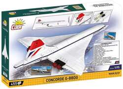 COBI SAMOLOT PASAŻERSKI CONCORDE G-BBDG KLOCKI KONSTRUKCYJNE 455 EL. 1:95