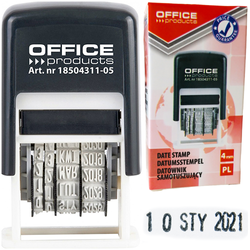 DATOWNIK SAMOTUSZUJĄCY PIECZĄTKA PL OFFICE PRODUCTS 4mm CZARNY TUSZ